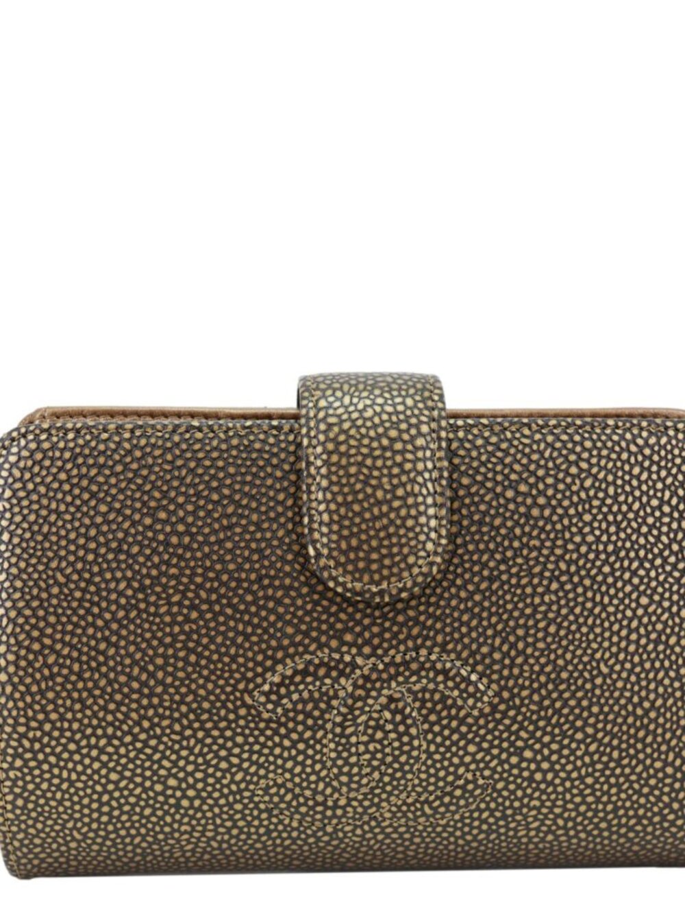 Chanel Timeless CC Caviar Leather Zipped Pocket Wallet Gold